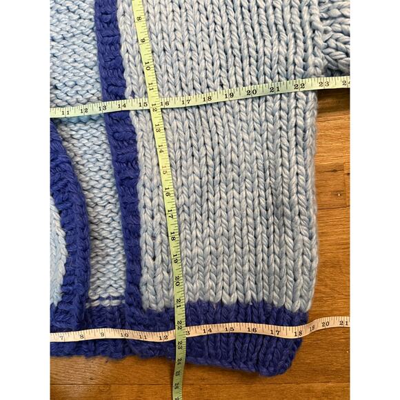 Polly Princess Color-block Two Tone Blue Sweater Size Small - Picture 5 of 7